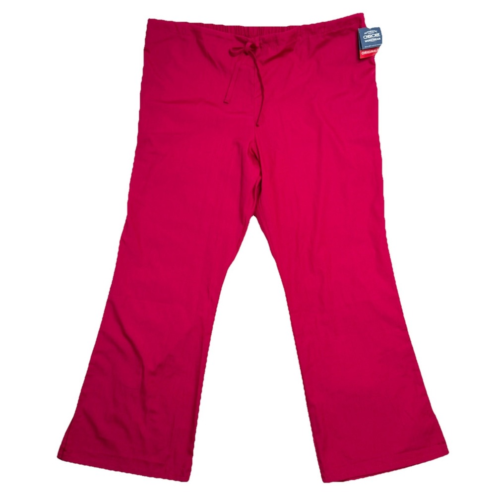 Cherokee Scrubs Pants Pink Womens 2XL Drawstring Raspberry 4101 Modern‎ Classic